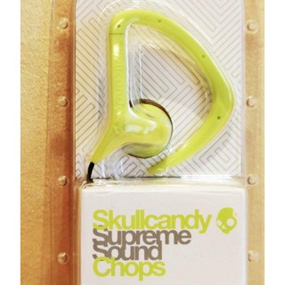 大降價！全新 Skullcandy Supreme Sound Chops 螢光綠色運動掛耳無麥克風耳塞式耳機！