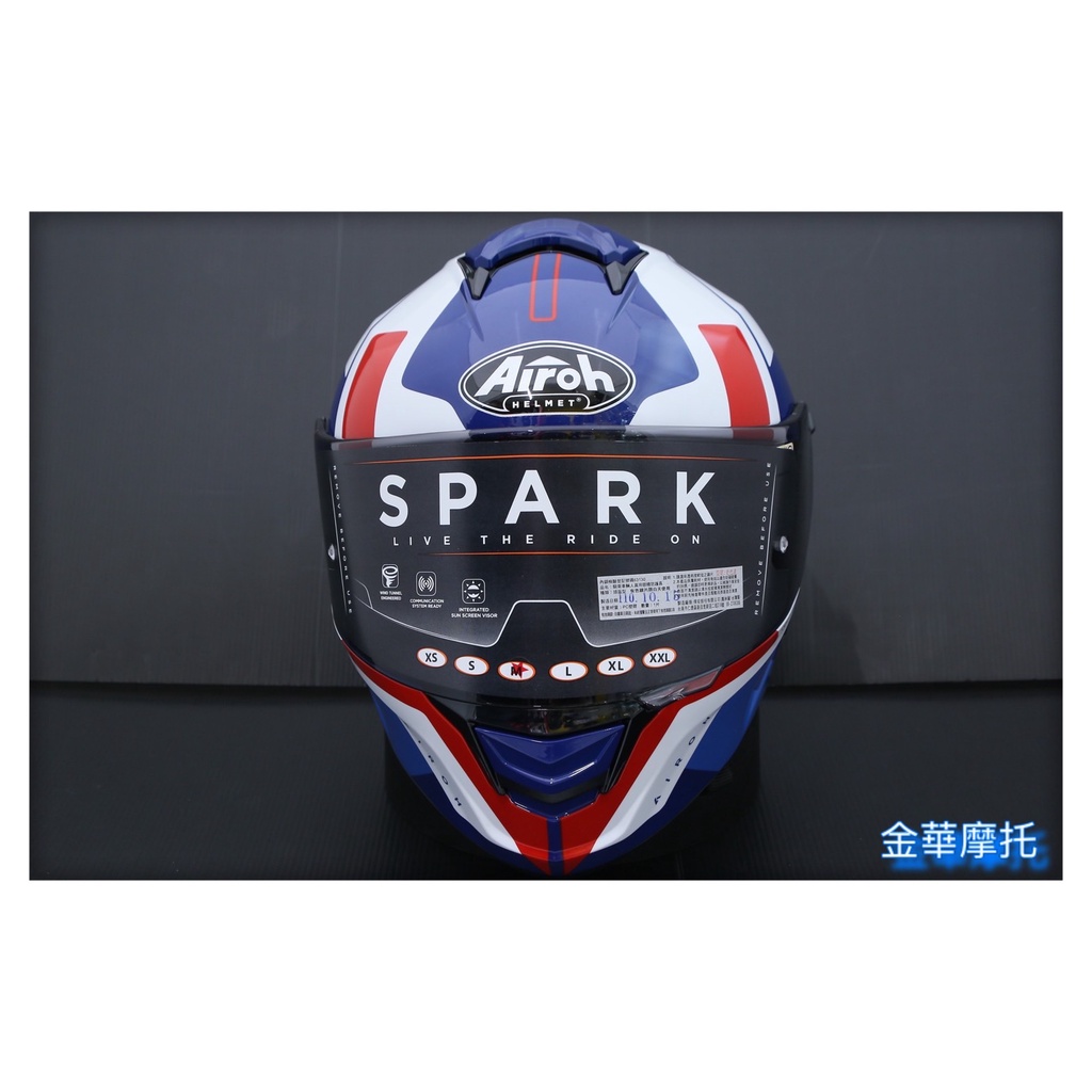 (金華摩托)AIROH 義大利 SPARK 7 藍/白 全罩帽 安全帽 德安公司貨