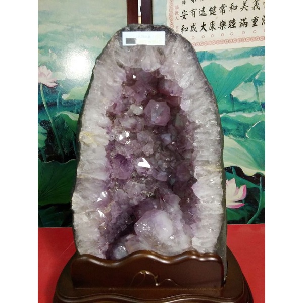 ~ 頂級天然大角紫水晶洞 10.56公斤 ((巴西紫水晶洞火光亮)) 藏風 納氣