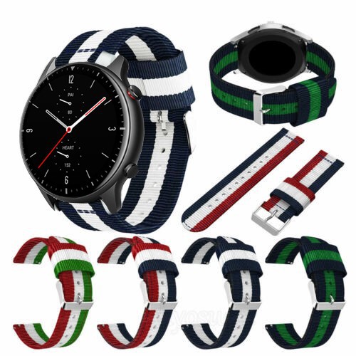 華米Amazfit GTR 2 錶帶 尼龍錶帶 尼龍手腕帶 小米 Amazfit gtr2e錶帶 機織帆布尼龍面料錶帶