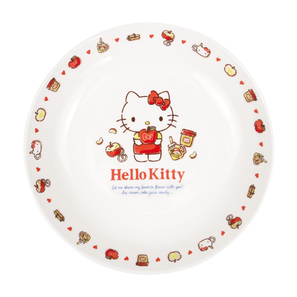 【Sanrio三麗鷗】Hello Kitty 8吋深盤-蘋果 (大容量:500ml)