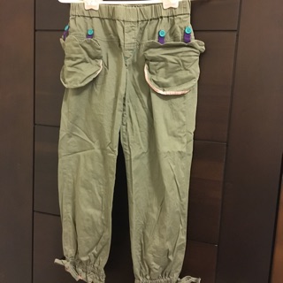 a la sha 綠色青蛙七分束口褲 XS號
