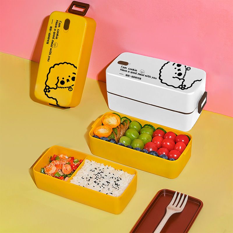 雙層飯盒學生上班族一人食可微波爐加熱日式便當盒ins風健身餐盒