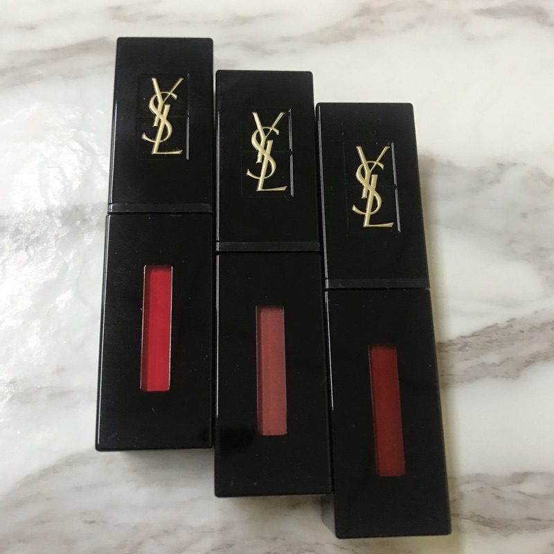 聖羅蘭 YSL 奢華緞面漆光唇釉#402 #407#409/#412；奢華緞面水光染唇釉#617#613#612#615