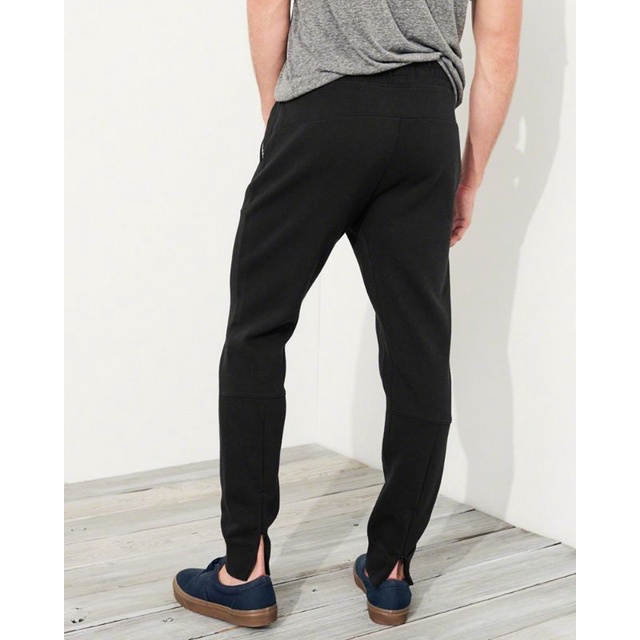 Hollister 男性運動長褲，縮口拉鍊設計