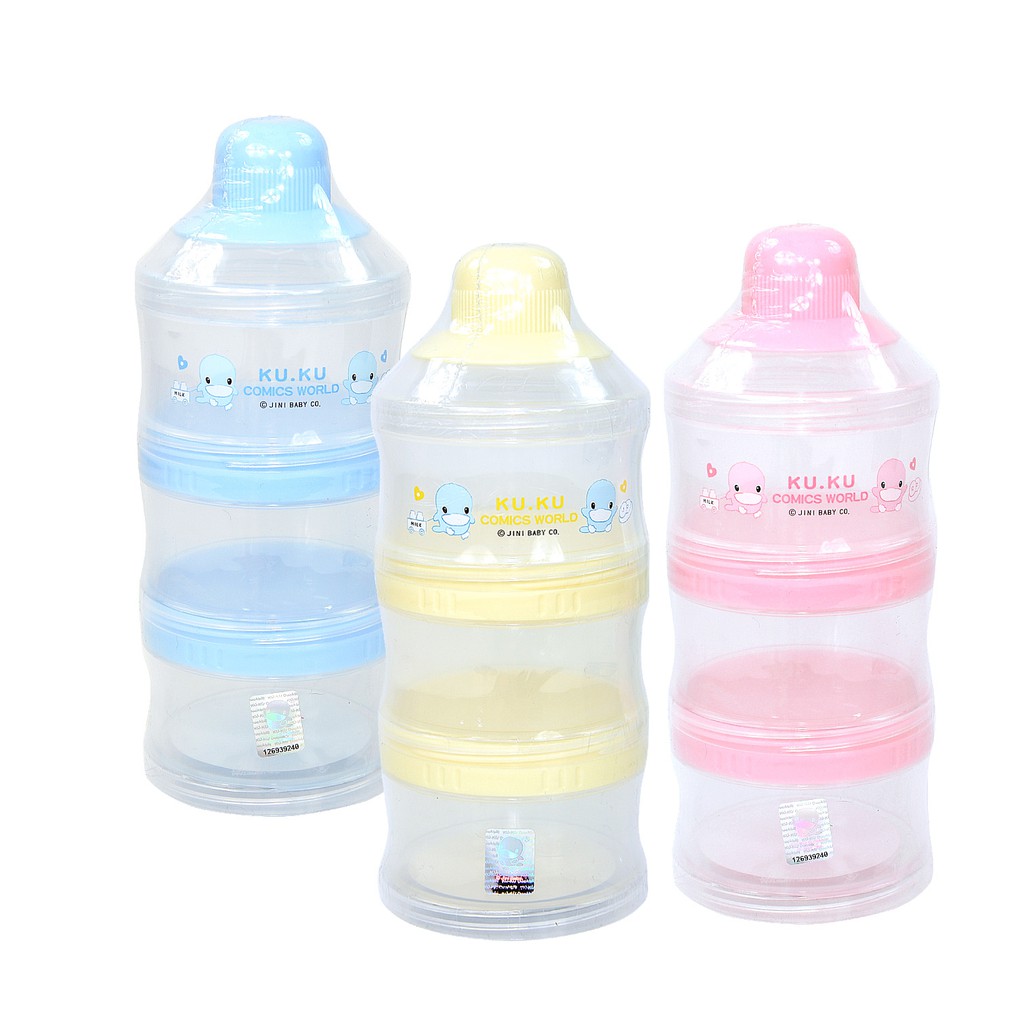 KU.KU 酷咕鴨三層小奶粉罐KU-5318(三色可選)夜晚預先填奶粉，半夜沖泡奶粉又快又省時，娃娃購 婦嬰用品專賣店