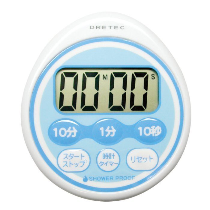 一鑫餐具【日本DRETEC多利科 蛋型防水計時器 T-543  藍色】水滴型電子計時器原廠公司貨
