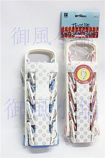 台灣製 花之漾精圓折疊衣襪架-16夾-原料(P.P)-夾子-熱處理彈性鋼+優質ABS-