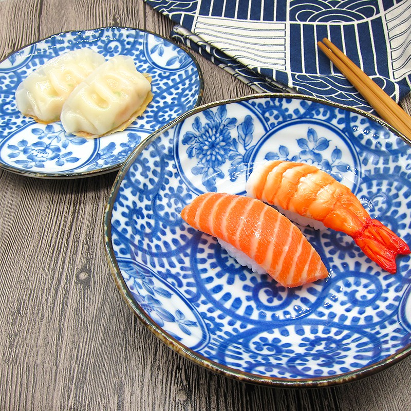 日本製 有古窯 丸紋唐草 多用碗 麵碗 碗 深盤 淺盤 盤 小缽 缽