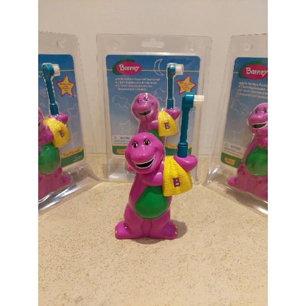絕版小博士恐龍邦尼Barney紫色恐龍電動牙刷公仔玩具