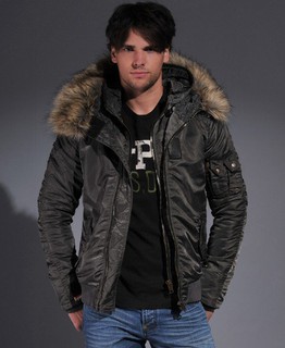 英國極度乾燥 男版Superdry Jet Hooded Jacket 立領雙層拉鍊飛行夾克風衣,現貨:S