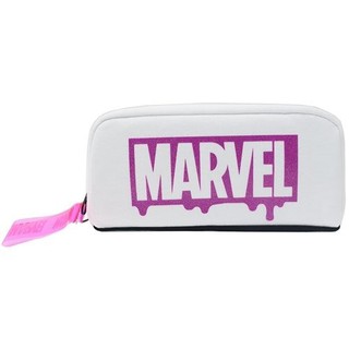 大賀屋 日貨 Marvel 筆袋 大容量 化妝包 筆盒 收納包 白 螢光粉 吊繩 漫威 迪士尼 正版 J00013713