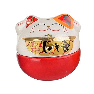 【金石工坊】迷你不倒翁 不倒小招財 紅色招財貓(高3.8CM)桌上擺飾 開運擺飾