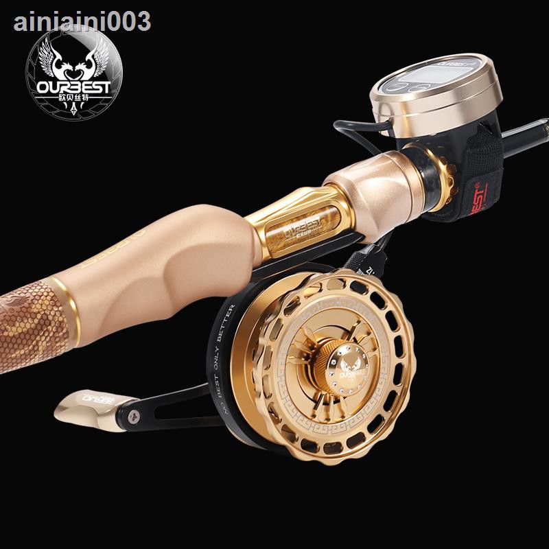 優品歐貝絲特長城f15全金屬筏釣輪磁力緩降數顯重微鉛魚線輪歐貝斯特前打輪釣魚漁輪全金屬漁具