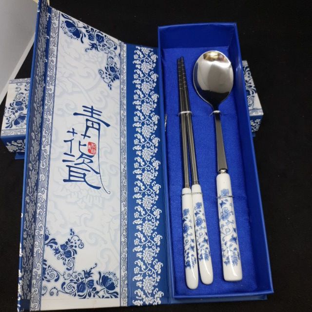 全新 青花瓷 限量餐具組 （湯匙+筷子）
