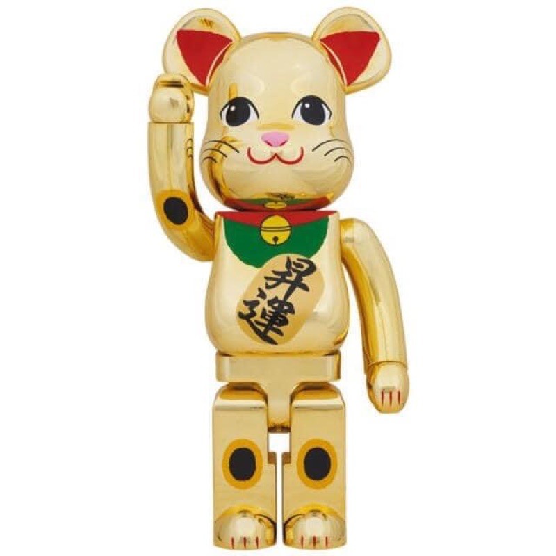 Be Rbrick Bearbrick 招財貓昇運電鍍金千萬兩1000 400 綠領 蝦皮購物