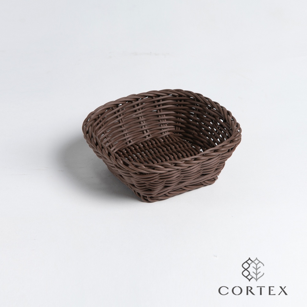 CORTEX 迷你籃 仿籐籃 方型W16 深咖啡色