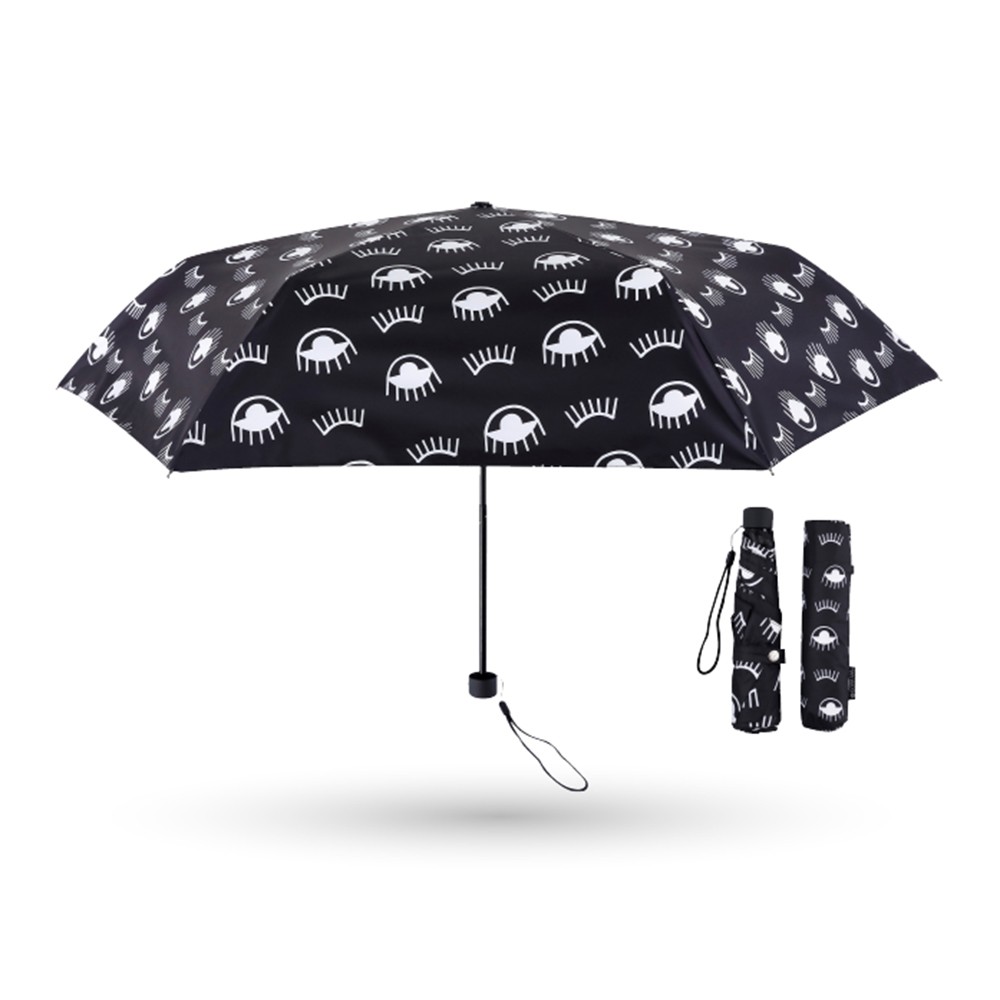 【大振豐洋傘】晶亮大眼手開傘 輕量 抗UV 黑膠 折疊傘