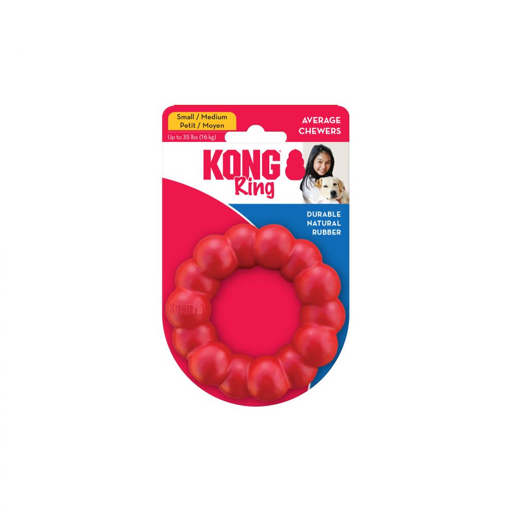 美國KONG RING經典紅飛盤 耐咬甜甜圈S/M M/L XL