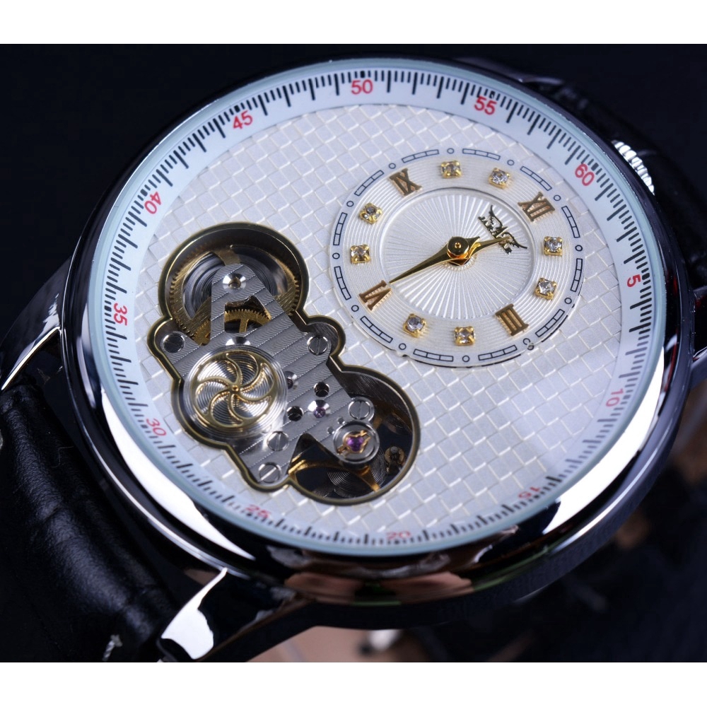 Jaragar 經典雙機芯設計自動手錶男士商務機械手錶
