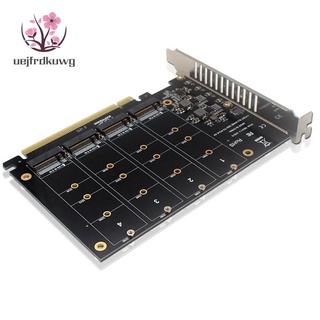 4 端口 NVME 至 PCIe 適配器卡 M.2 NVME 至 PCIe X16 適配器 4X32Gbps M 鍵硬盤