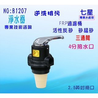 【七星淨水】地下水處理FRP桶手動沖洗控制閥.水塔過濾.餐飲淨水器.RO純水機前置(貨號:B1207)