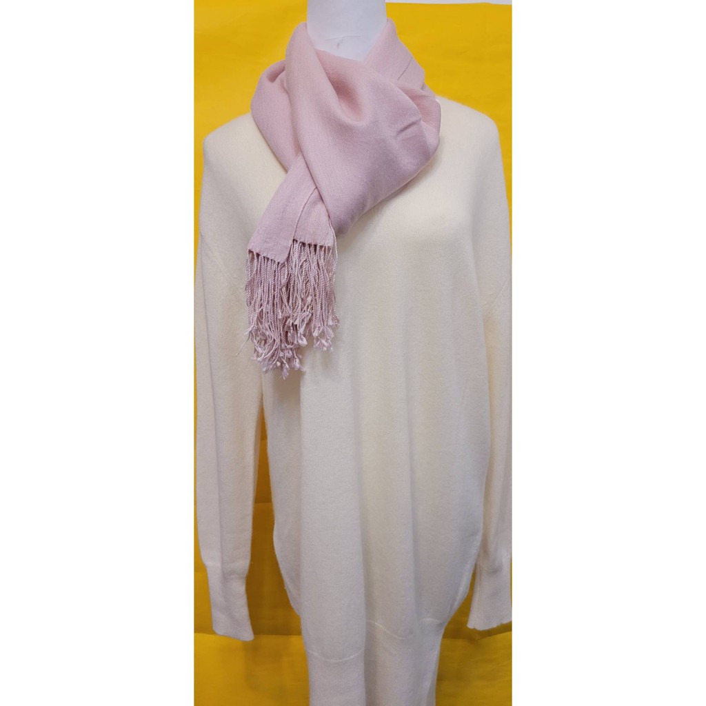 #二手giordano ladies粉色羊毛圍巾