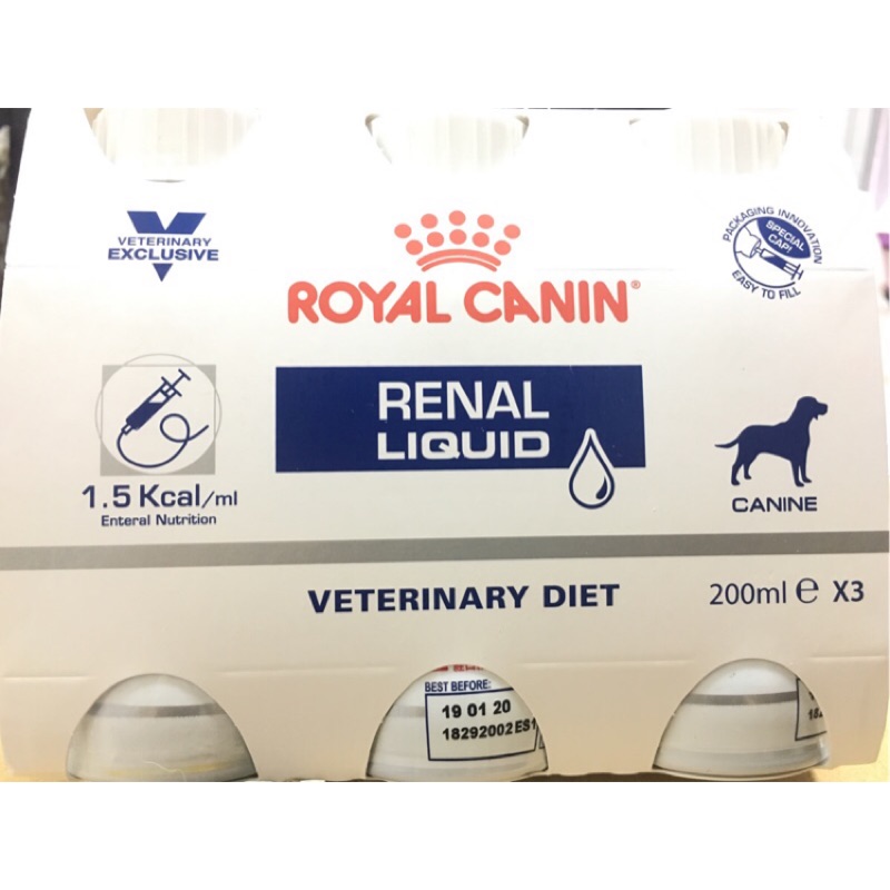 法國皇家 ICU 犬腎臟 RENAL LIQUID 液態營養補給配方 200ml/罐 一瓶163元
