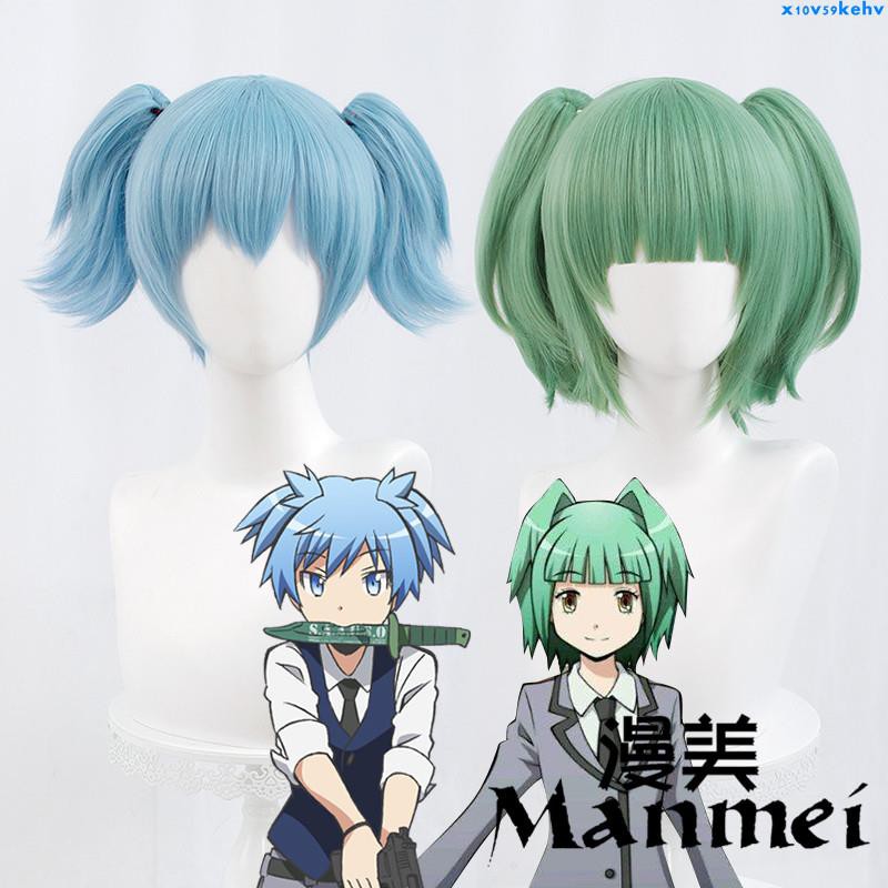 漫美暗殺教室三年e班潮田緒茅野楓虎口夾雙馬尾cos假發 蝦皮購物