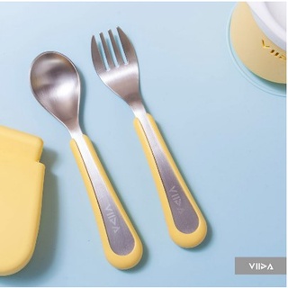 【蘋果樹藥局】VIIDA Soufflé 抗菌不鏽鋼叉匙組 (S)(L)(多款可選) 兒童餐具 湯匙 叉子
