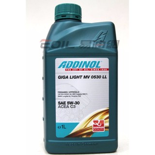【易油網】ADDINOL GIGA LIGHT MV 5W30 合成機油 C3