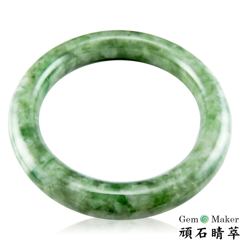 GemMaker頑石睛萃 豆種全青天然翡翠手鐲 12mm-贈品牌手珠一條(兩款隨機擇一)【全館免運】