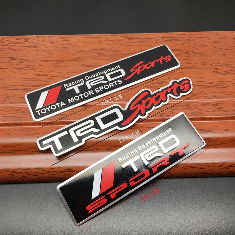汽車造型鋁貼紙 TRD 運動標誌後備箱擋泥板貼紙貼花適用於豐田卡羅拉汽車貼紙配件