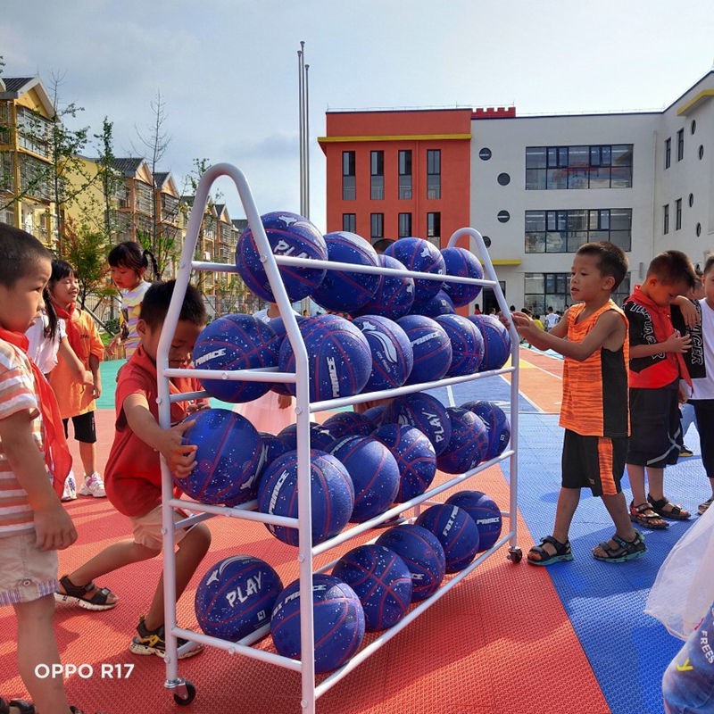【安然運動】幼兒園籃球架足球收納架置球架學校兒童排球皮球裝球框架移動球車
