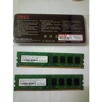 記憶體 DDR3 8G 1600 UMAX 2條