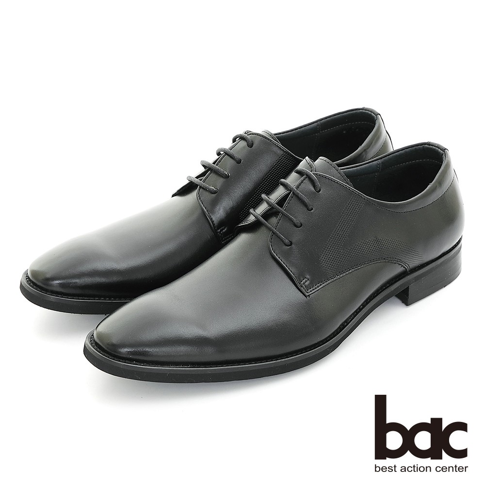 【bac】商務菁英 輕量舒適綁帶紳士鞋 - 黑色