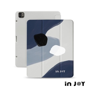 INJOY｜iPad case 12.9/Air4/iPad 8/mini 5 藍色啤酒海 附筆槽平板保護套