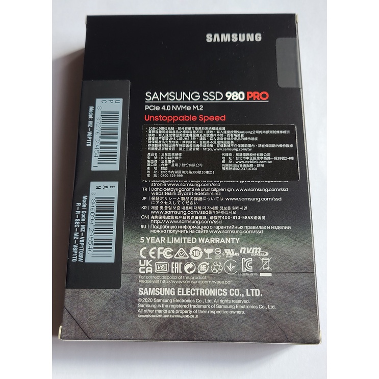 【台灣公司貨】Samsung 三星 980 PRO 1TB NVMe M.2 Gen4 SSD 固態硬碟 全新