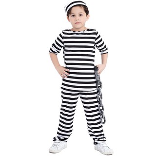 萬圣節新款條紋親子囚犯服裝廣州品色服飾囚人服日本 蝦皮購物