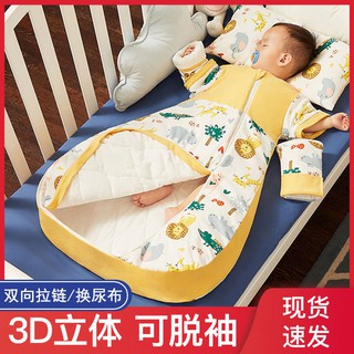 嬰兒睡袋寶寶春秋冬季加厚款純棉薄款兒童防踢被神器四季通用睡衣