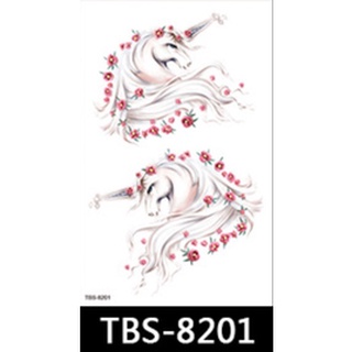 49 TBS 獨角獸 半臂 紋身貼紙 表演造型 化裝舞會 能貼在 安全帽 汽機車上 皮膚 陶器 磁磚 金屬 玻璃 手機殼