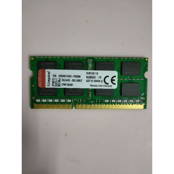 金士頓 DDR3-1600  8G 筆電用記憶體