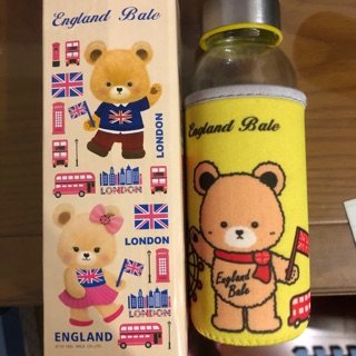 英國貝爾熊隨身玻璃瓶.全新. 耐熱300ml