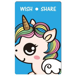 萬用趣味票卡貼/悠遊卡造型貼紙 - Wish & Share 獨角獸 [收藏天地]