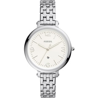FOSSIL優雅氣質女孩腕錶/銀色不鏽鋼鍊帶/38MM/ES4924