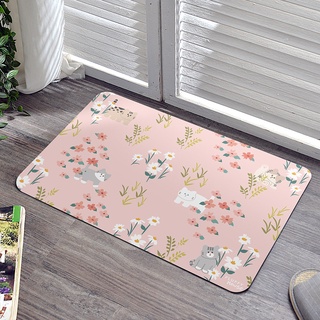 Fancy Belle 軟式珪藻土 吸水 抗菌 地墊 60x39cm 我家貓-花園漫步印花 可水洗 格蕾寢飾 可超取