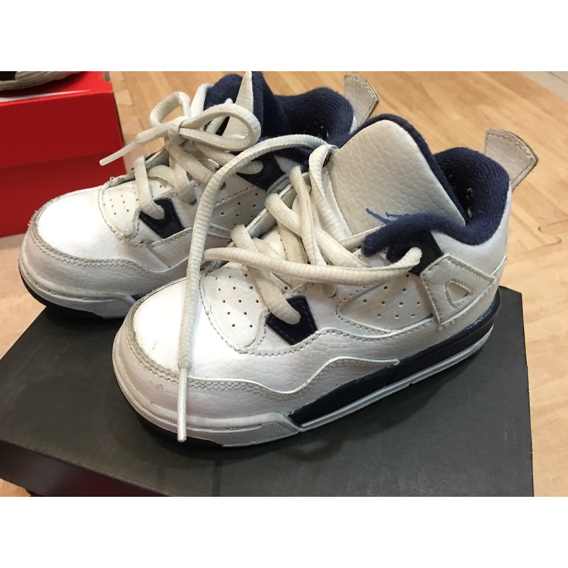 二手 Nike air Jordan 4代 小童球鞋（白藍）