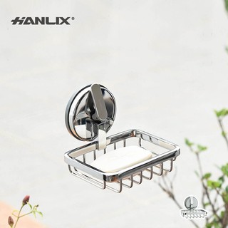 現貨贈輔助貼片【Hanlix亨利士】MIT臺灣製 強力吸盤耐重10kg 鏡面肥皂架【9480005】無痕瀝水 海綿抹布架