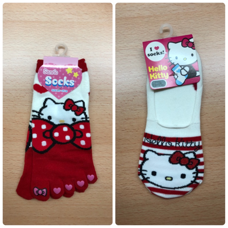 日本kitty襪子/五指襪/船型襪(size 23-25)