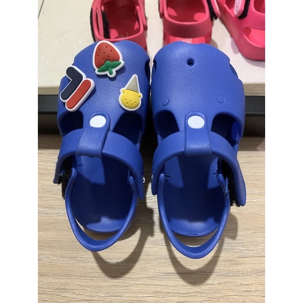 二手藍色寶寶女童男童幼童防滑膠鞋涼鞋14cm